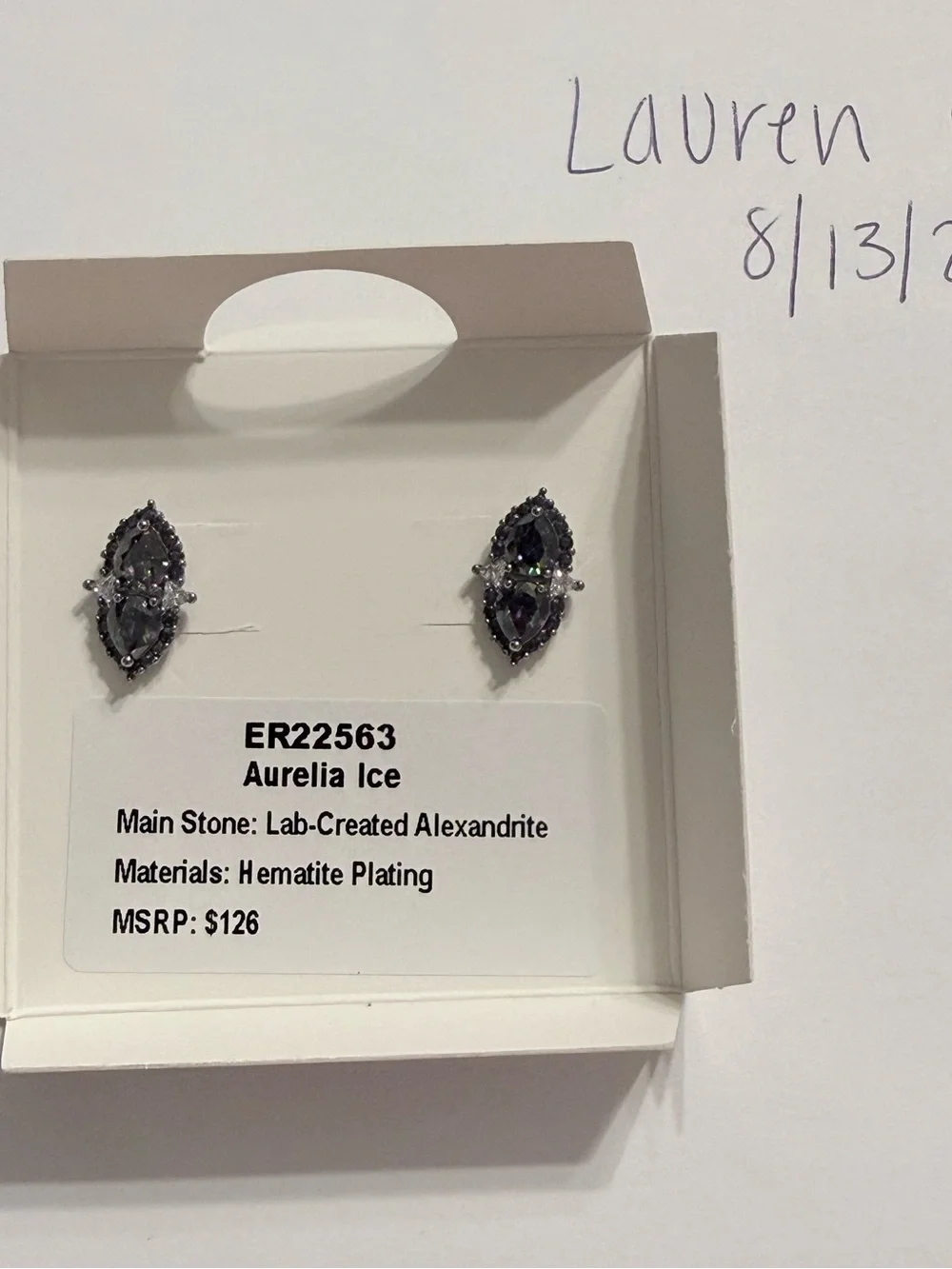 Aurelia Ice Iridescent Purple Alexandrite Marquise Stud Earrings